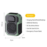 BLUE COLLAR Hanging Waist Fan 6000Mah Mini Portable Rechargeable Bladeless Cooling Fan for Hiking Climbing Sports