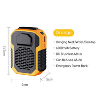 BLUE COLLAR Hanging Waist Fan 6000Mah Mini Portable Rechargeable Bladeless Cooling Fan for Hiking Climbing Sports