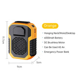 BLUE COLLAR Hanging Waist Fan 6000Mah Mini Portable Rechargeable Bladeless Cooling Fan for Hiking Climbing Sports
