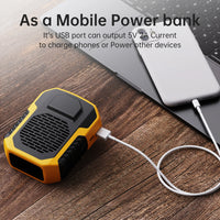 BLUE COLLAR Hanging Waist Fan 6000Mah Mini Portable Rechargeable Bladeless Cooling Fan for Hiking Climbing Sports