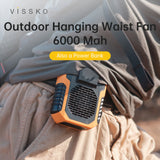 BLUE COLLAR Hanging Waist Fan 6000Mah Mini Portable Rechargeable Bladeless Cooling Fan for Hiking Climbing Sports